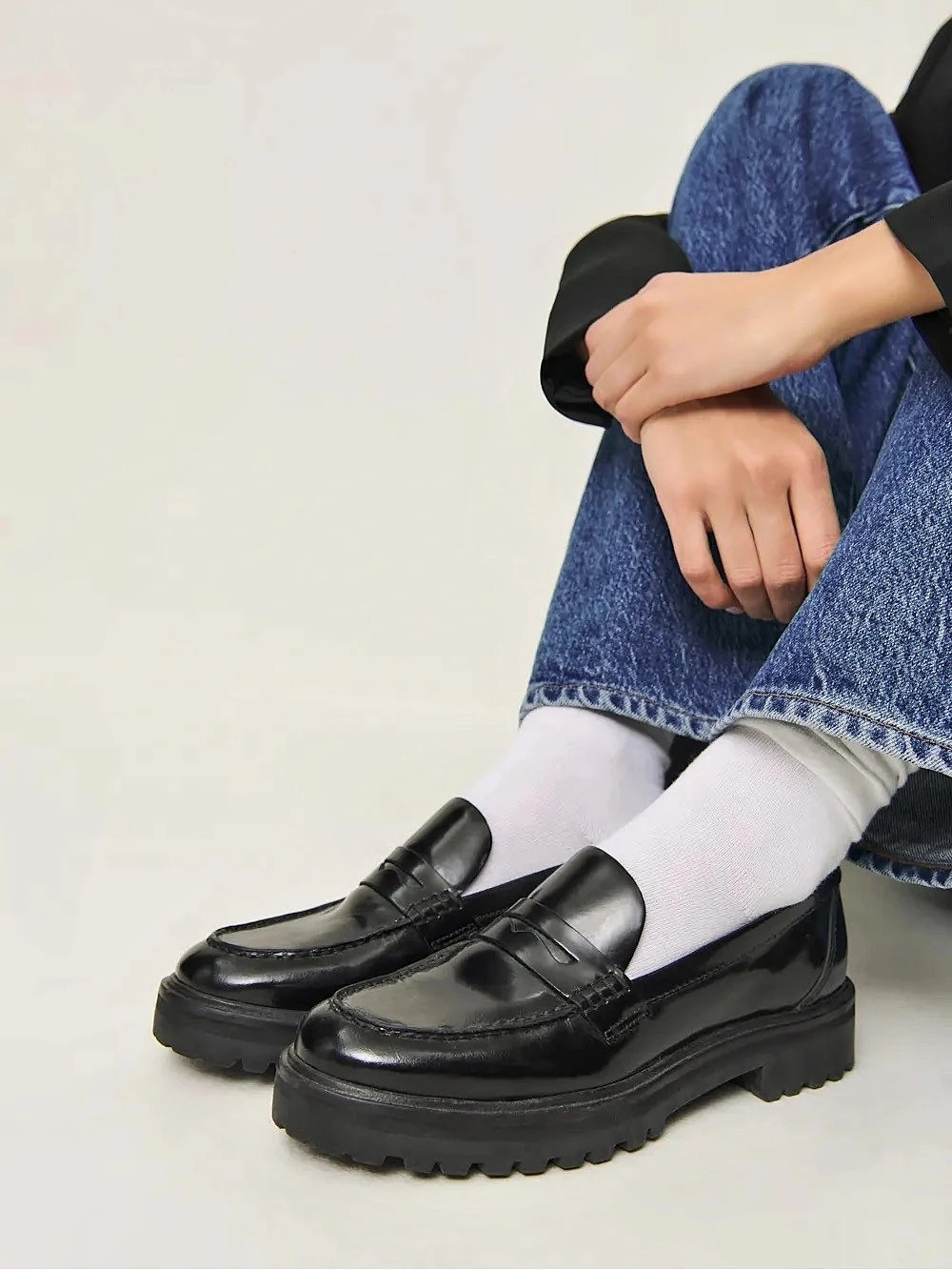 Reformation Agathea Chunky Loafer Black